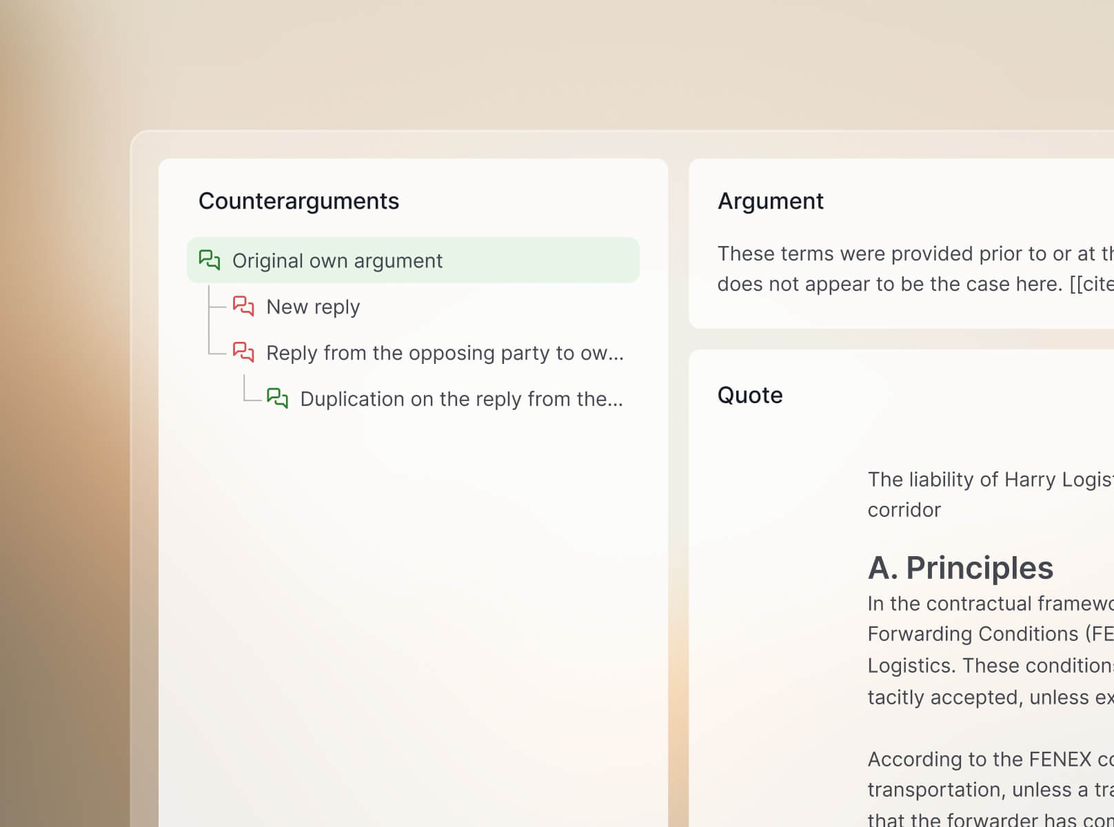 Argument builder view in Alice